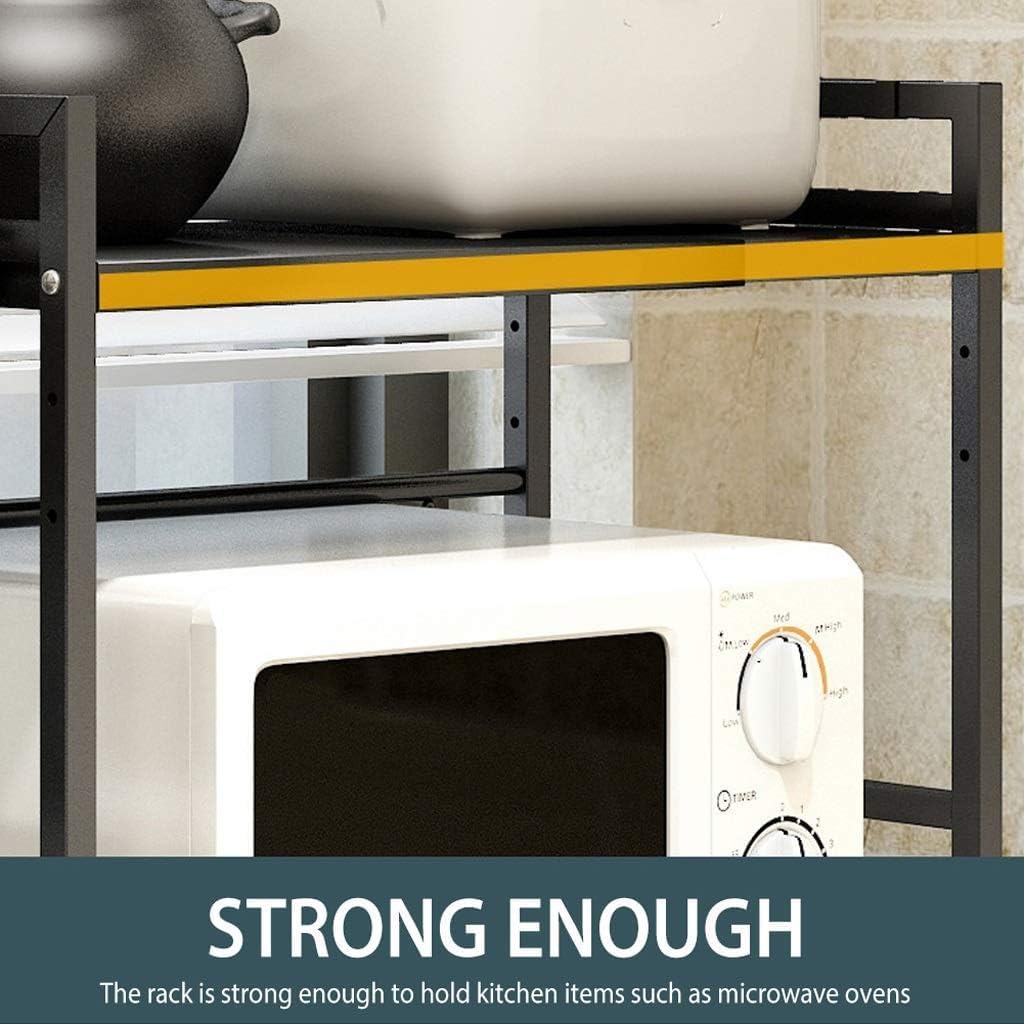 Microwave Stand Retractable Microwave Oven Rack 2 Tier Kitchen Counter Shelf Organizer Carbon Steel Storage