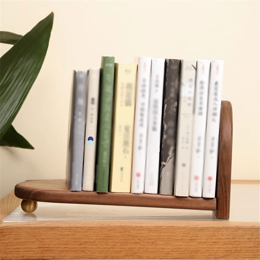 Desktop Bookshelf Slope Desktop Bookshelf, Wooden Desk Organizer Shelf and Display Rack with Book Ends, Storage Shelf for Office Home Decor Kitchen Countertop Study Storage Rack