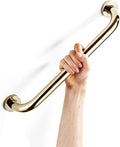 Grab Rails,Hand Rail Disability Aids Antique Bathroom Grab Bar in Brass/Steel, Bath Handicap Safety Handle for Showers, Bathtubs, Wc, Balance Handrail Shower Assist/Silver/35Cm/14I