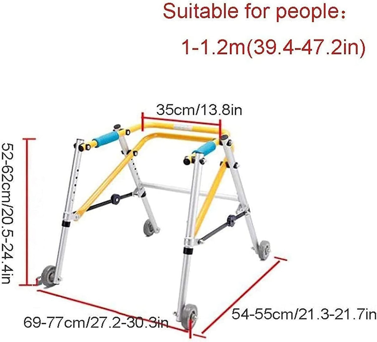 Walking Frames, Rehabilitation Aids Training Stand Walker Directional Four Wheels Disability Gliding Frame Child Standing Frame(Size:XL)