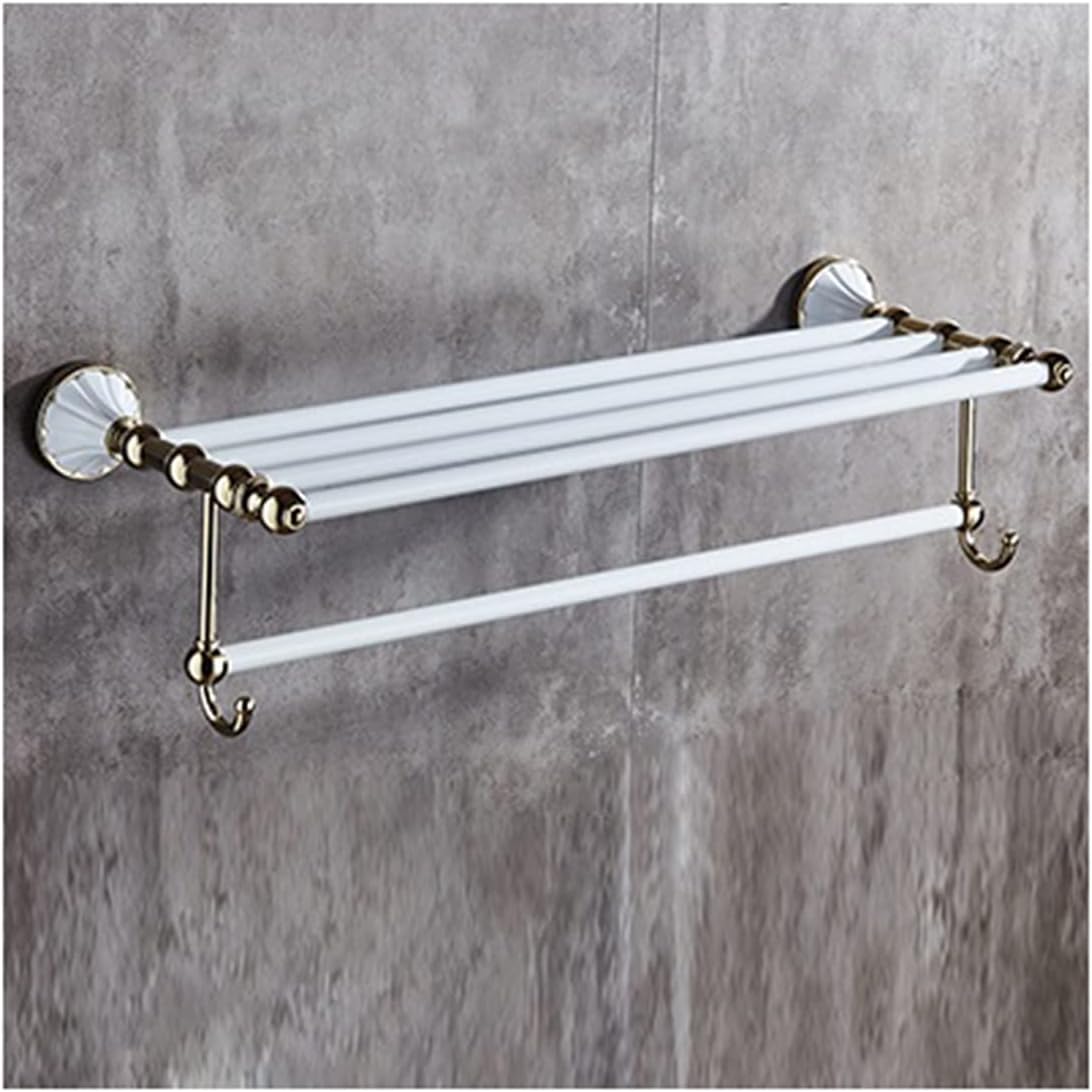 ZTBH Bathroom Hardware Sets Bathroom Accessories Set, Paper Holder, Towel Bar, Soap Basket, Towel Rack, Glass Shelf Bathroom Hardware Towel Set (Color : Towel Rack)