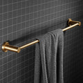 Bathroom Accessories Set Brushed Gold Brass Towel Ring/Rack Paper/Toilet Brush/Hair Dryer Holder Hooks Coner Shelf Bath Hardware,Single Towel Bar