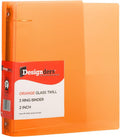 JAM PAPER Plastic 2 inch Binder - Orange 3 Ring Binder - Bulk 12/Pack