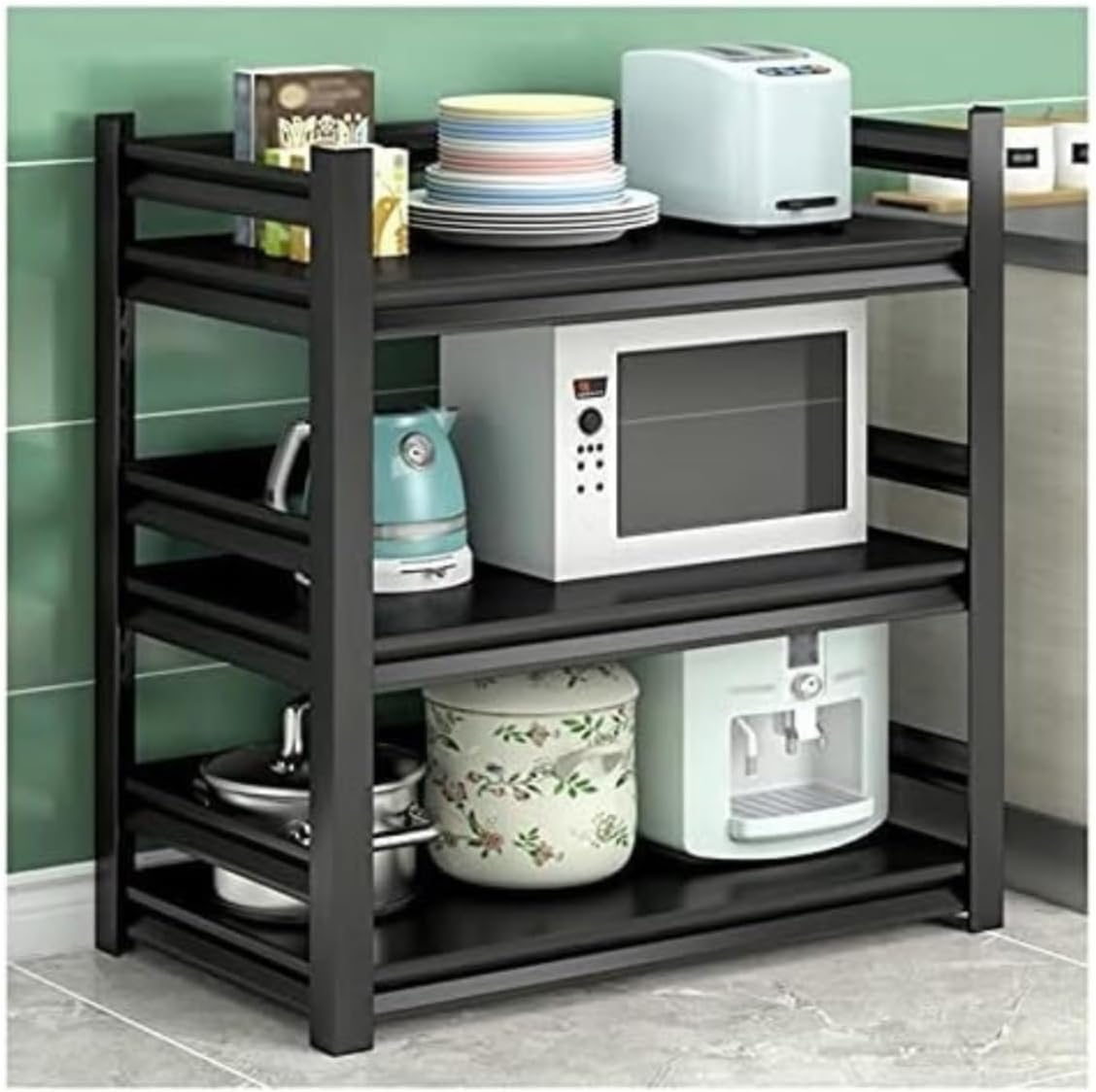 Microwave Stand 3 Tier Microwave Oven Rack Steel Stand Baker's Spice Organizer Shelf for Kitchen Bathroom Storage