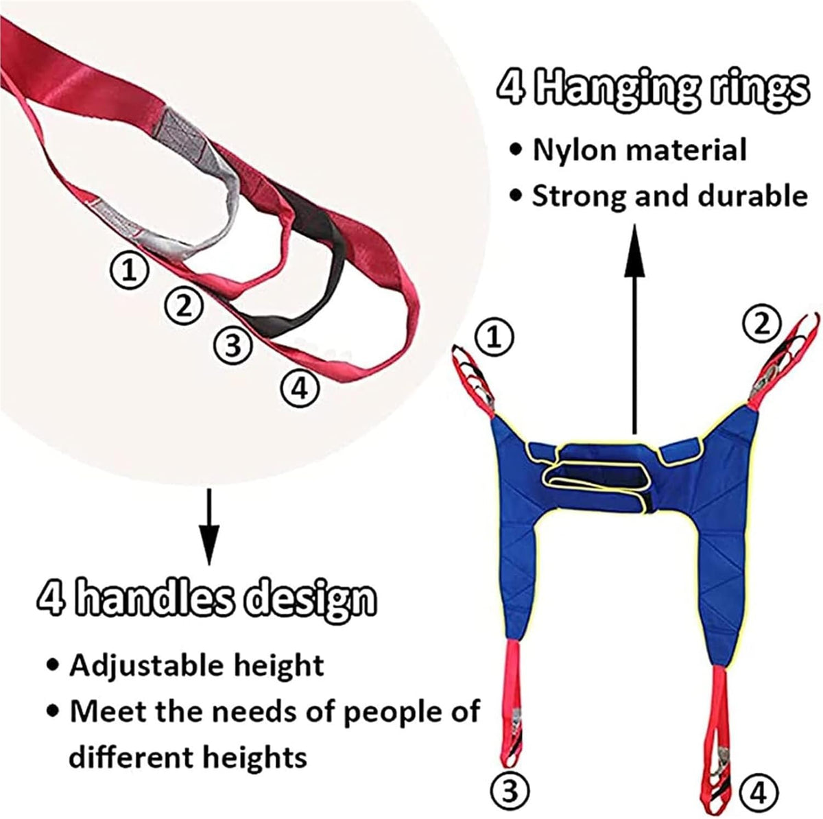 Patient Lifter Medical Lift Equipment,Universal Full Body Mesh Lift Sling,Toilet Bath Shower Aids Lifting Cushion,for Thigh Hip Leg Exercise
