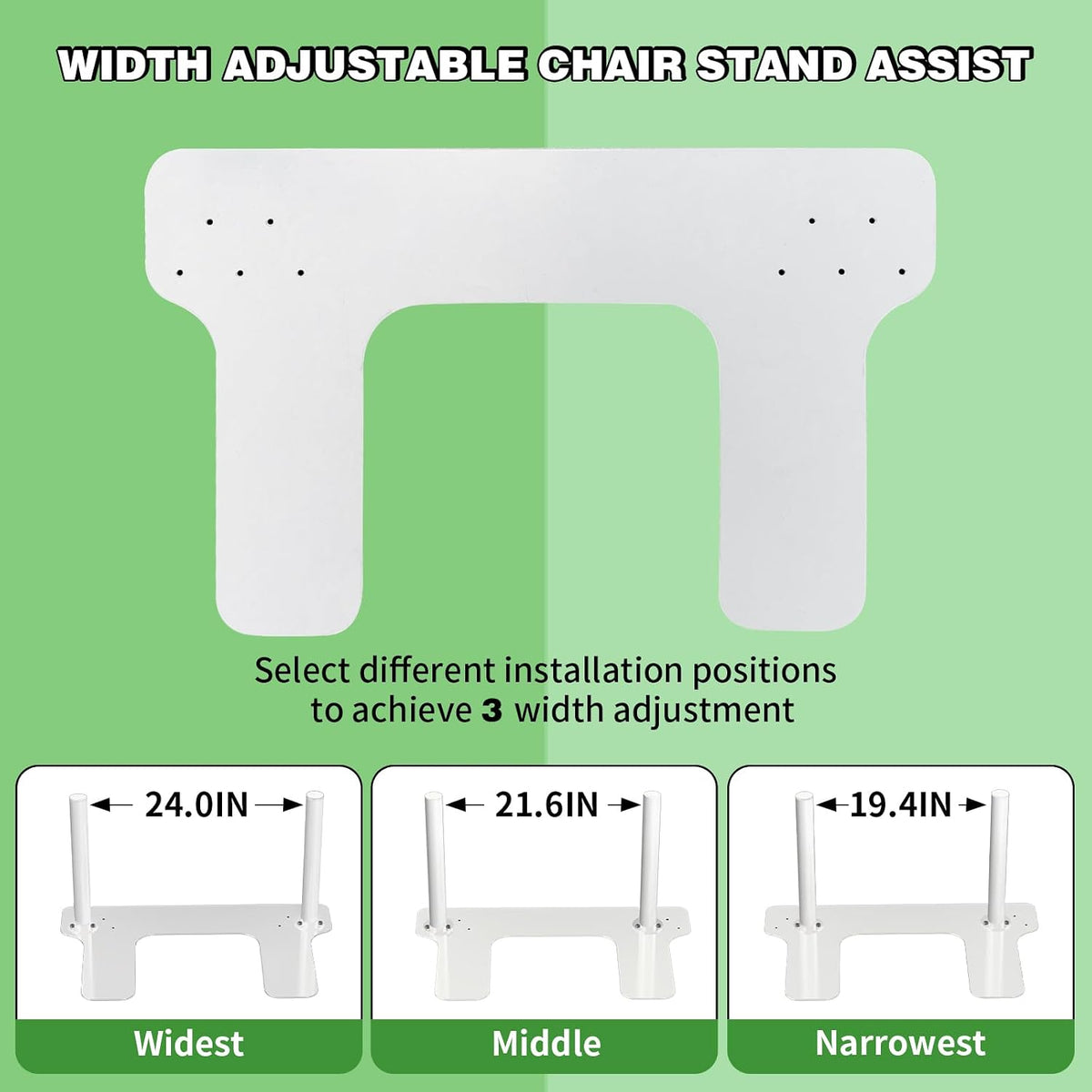 Heavy Duty Couch Stand Assist, Height & Width Adjustable Standing aid & Support Device, Chair/Sofa Stand Assist for Elderly Mobility & Daily Living Sit to Stand(400LBs Loading, White)