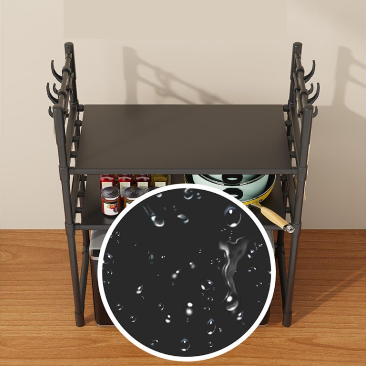 Microwave Stand Adjustable Retractable Microwave Oven Stand Kitchen Counter Rack Countertop Multi-Layer Storage Storage(50cm)