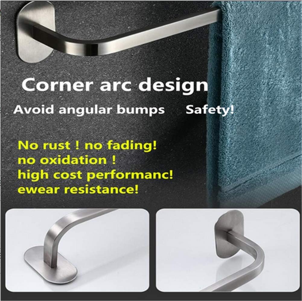 Towel Rack,Punch-Free Single Pole Suction Cup Towel Bar,Bathroom Wire Drawing Process Wall Mount 35Cm/E Bathroom (Grigio)