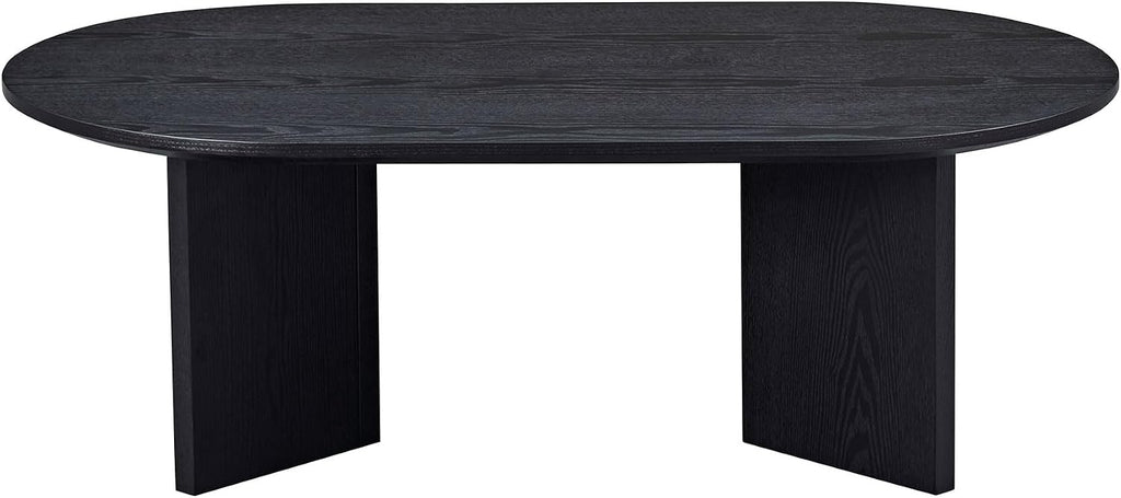 KEVINSPACE W39.37 Oval Coffee Table for Living Room Home ModernCoffeeTable with Design CoffeeTable Legs Wood Accent Center Table Mid Century Minimalist Tea Table Cocktail Table Office Black