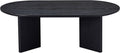 39.37 Inch Modern Coffee Table MDF Oval Coffee Table for Living Room Small Coffee Table with Sturdy Pedestal for Apartment Bedroom Black