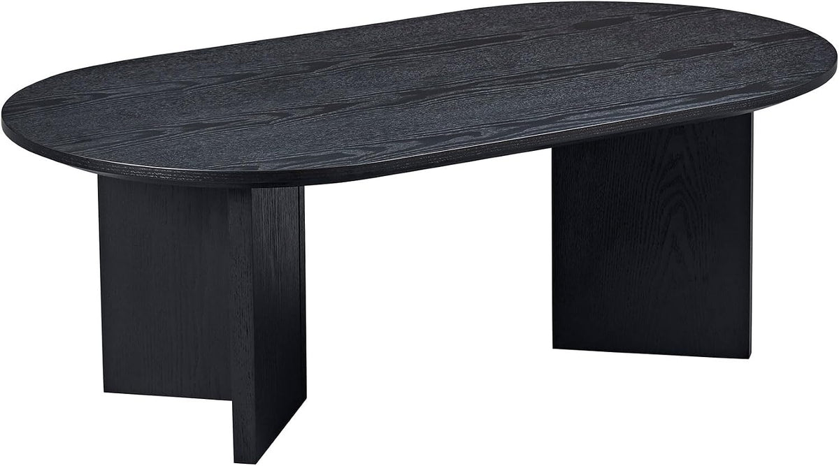 KEVINSPACE W39.37 Oval Coffee Table for Living Room Home ModernCoffeeTable with Design CoffeeTable Legs Wood Accent Center Table Mid Century Minimalist Tea Table Cocktail Table Office Black