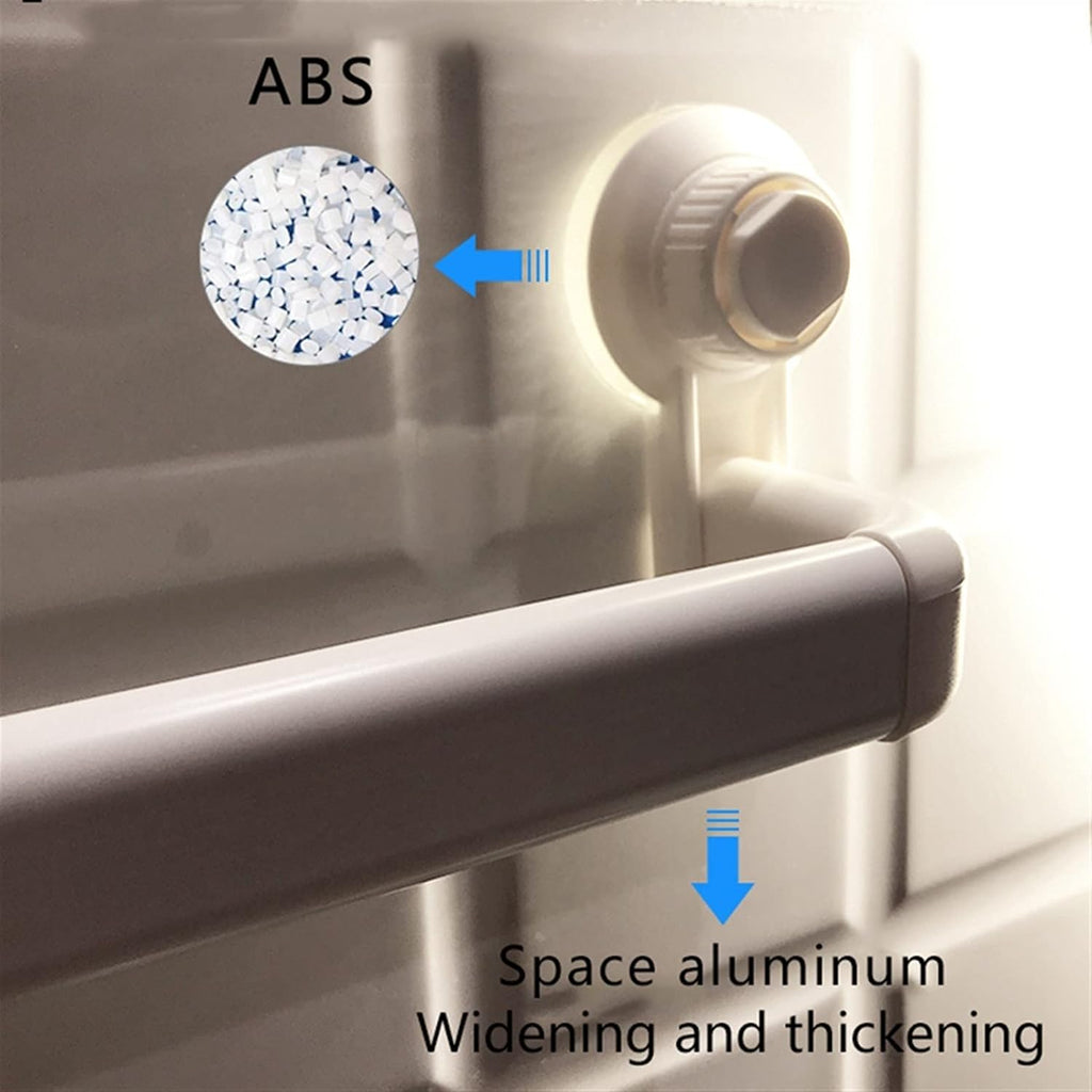 1/2pcs Aluminum Alloy Suction Cup Towel Bar Bathroom Punch Free Towel Rack Hanger Kitchen Storage Shelf Holder Adjustable 52-82CM Wall Mounted Towel Bar