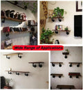 Door Stop Stopper Holder 4 Pcs Rustic Pipe Decor Shelf Brackets,Wall Mounting Floating Shelves