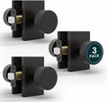 Mega Handles Laura Passage Door Knobs - 3 Pack Reversible Interior Door Knobs, Heavy Duty Matte Black Door Knob for Closet & Hallway, No Lock, Fits All Standard Door Sizes - Matte Black