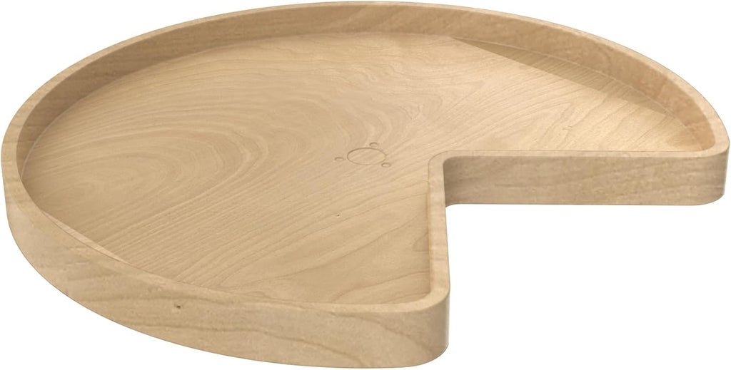 Rev-A-Shelf 28' Maple Wood Kidney-Shape Single-Shelf Lazy Susan Turntable with Swivel Bearing for Diagonal Corner Base Kitchen Cabinets, 4WLS401-32-BS52