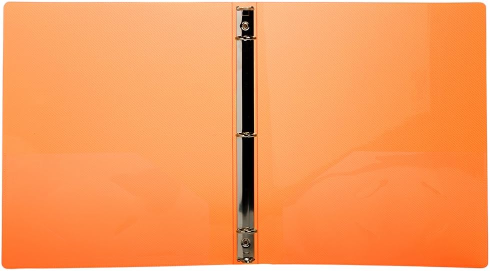 JAM PAPER Plastic 0.75 inch Binders - Orange 3 Ring Binder - Bulk 36/Pack