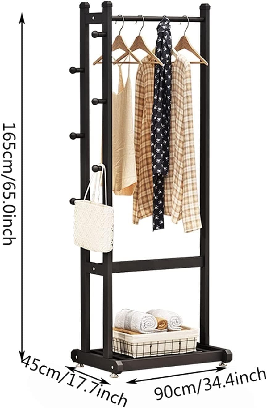Floor Coat Rack Space-Saving Metal Coat Rack Standing Hat Rack With Shelf Bedroom Hanger Household Storage Modern Coat Rack Hanger Handbag Clothes Entrance Clothes Stand