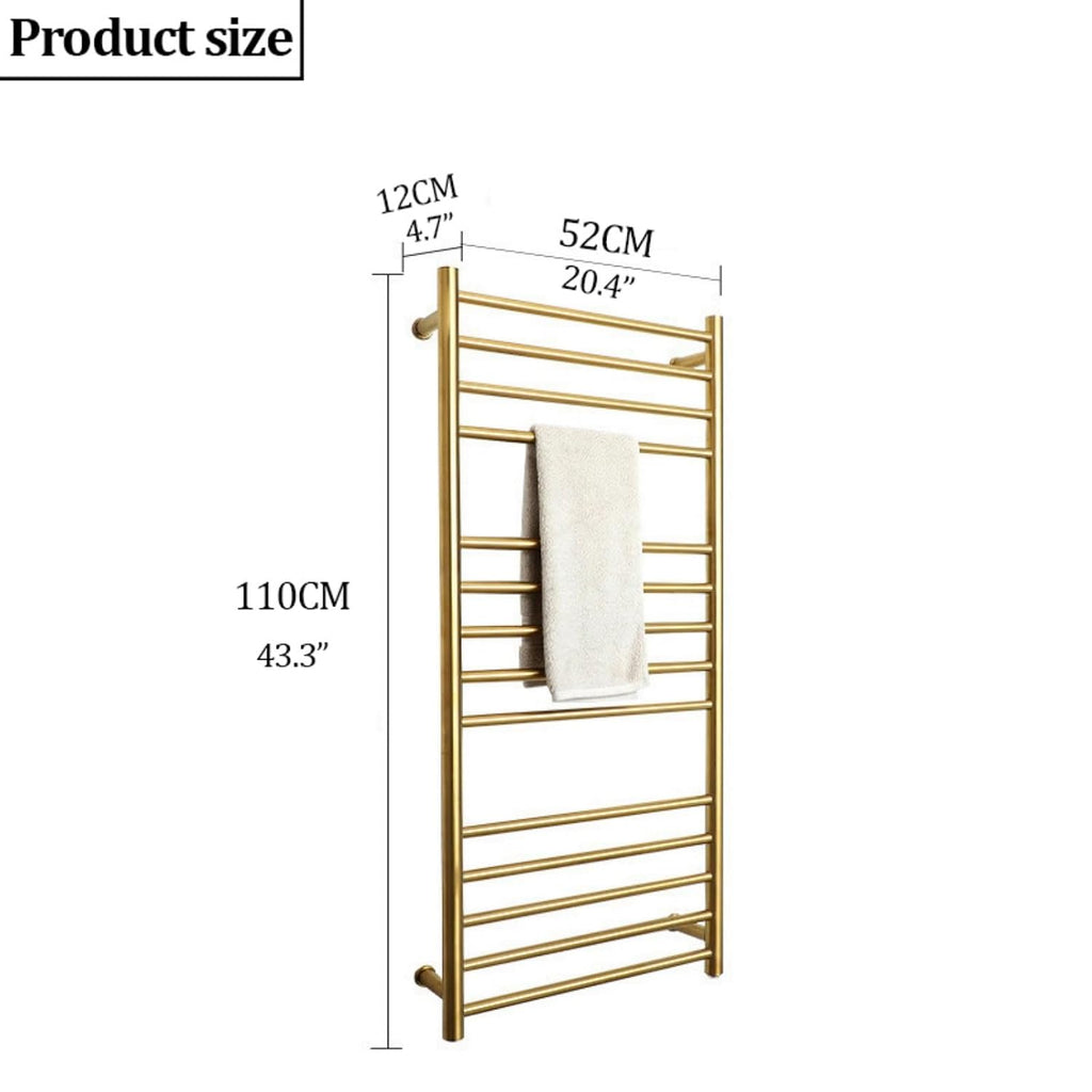 14-Bar Towel Warmer, Wall Mounted Bath Towel Heater, Clothes Airer Dryer, LED Display Panel, Built-in Timer, Adjust Temperature, Hot Towel Warmer Rack for Bathroom Hotel(Black,B)