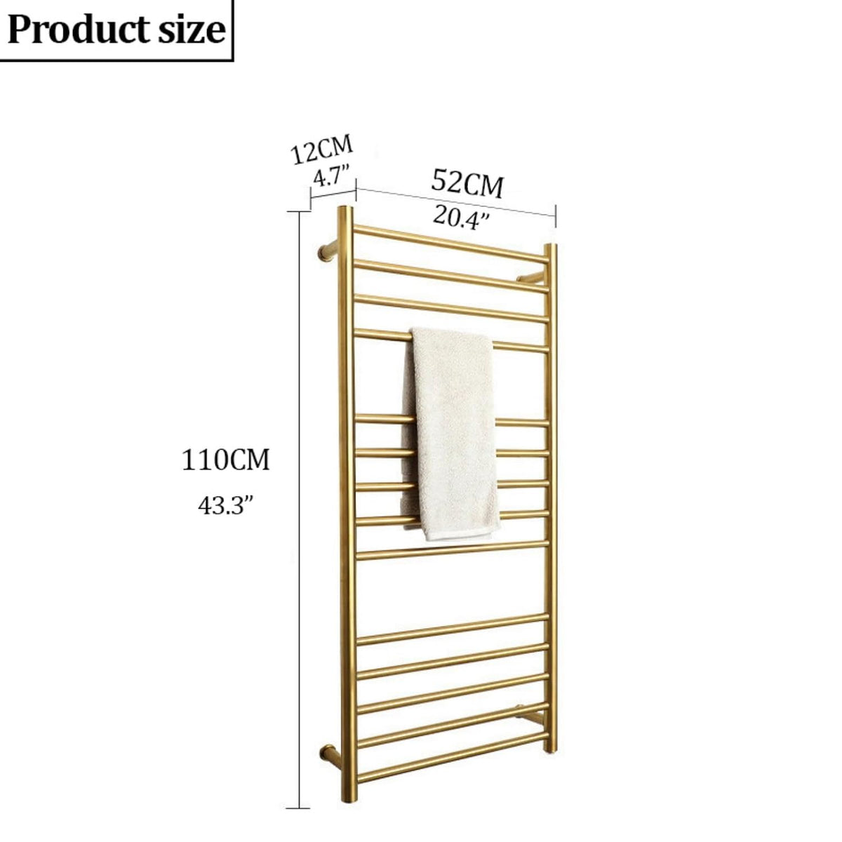 14-Bar Towel Warmer, Wall Mounted Bath Towel Heater, Clothes Airer Dryer, LED Display Panel, Built-in Timer, Adjust Temperature, Hot Towel Warmer Rack for Bathroom Hotel(Black,B)