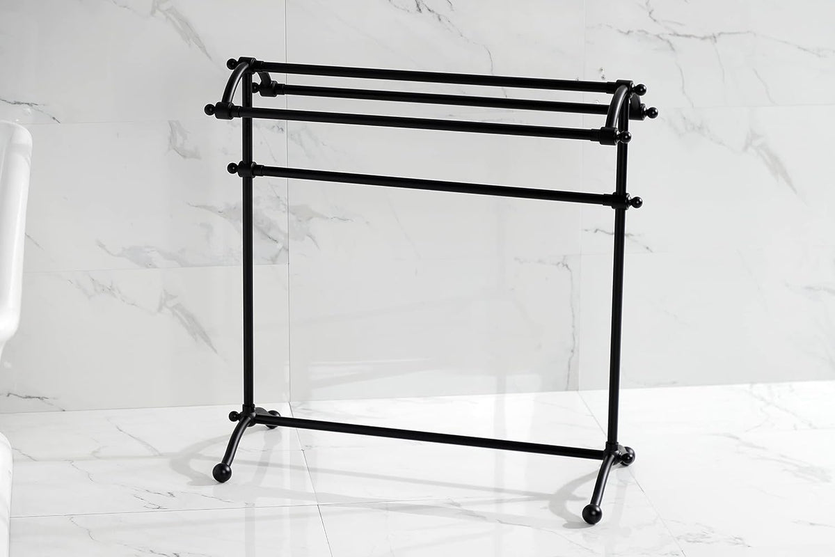 Kingston Brass CC2290 Vintage 30-Inch Freestanding Towel Rack, Matte Black