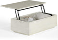Transformer Table - Lift Top Coffee Table with Storage, Modern Coffee Table for Living Room, Work & Dining, Space-Saving Small Coffee Desk with Hidden Storage, White
