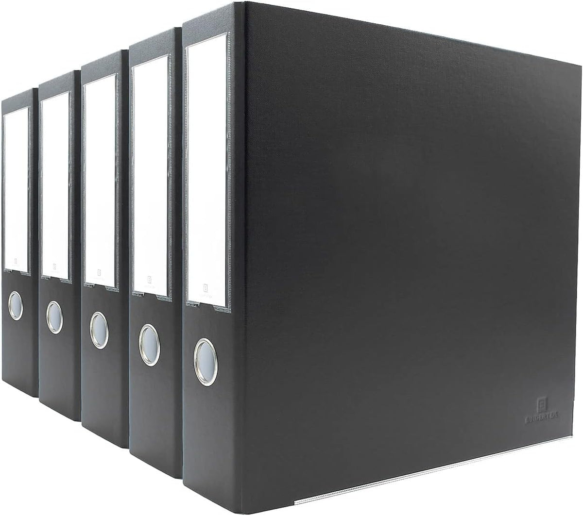 Bindertek 3-Ring Premium Binder, Pack of 5 - Dark Gray, 3' Spine Width, 525 Sheet Capacity, 2' D-Rings, Linen-Textured Covers, Steel Reinforced Edges, Spine Label Included