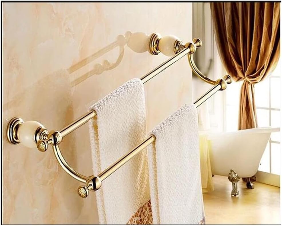 ZTBH Bathroom Hardware Sets Bathroom Accessories Set, Corner Shelf Paper Holder, Towel Bar, Soap Basket, Towel Rack, Towel Ring Bathroom Hardware Towel Set (Color : Double Towel Bars)