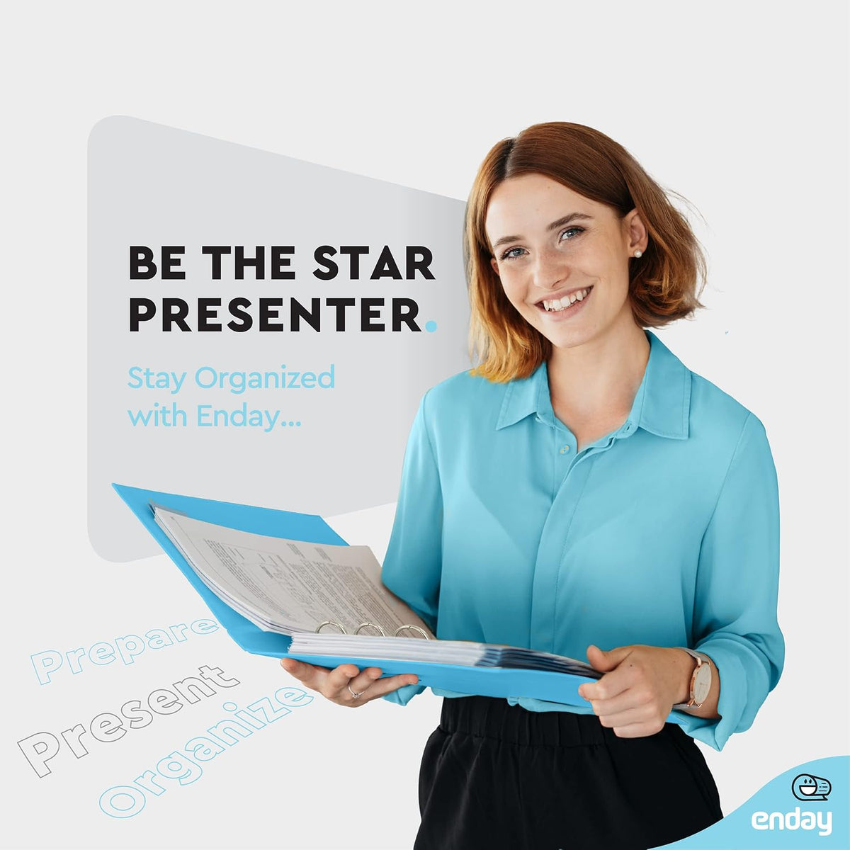 Enday 1 Inch Binder (24 Pack - Blue) 3 Ring Binder 1 inch with Clear View Cover and 2 Inside Pocket - for Letter Size 8.5 x 11'' Paper, Ideal for School Supplies, Office, and Home