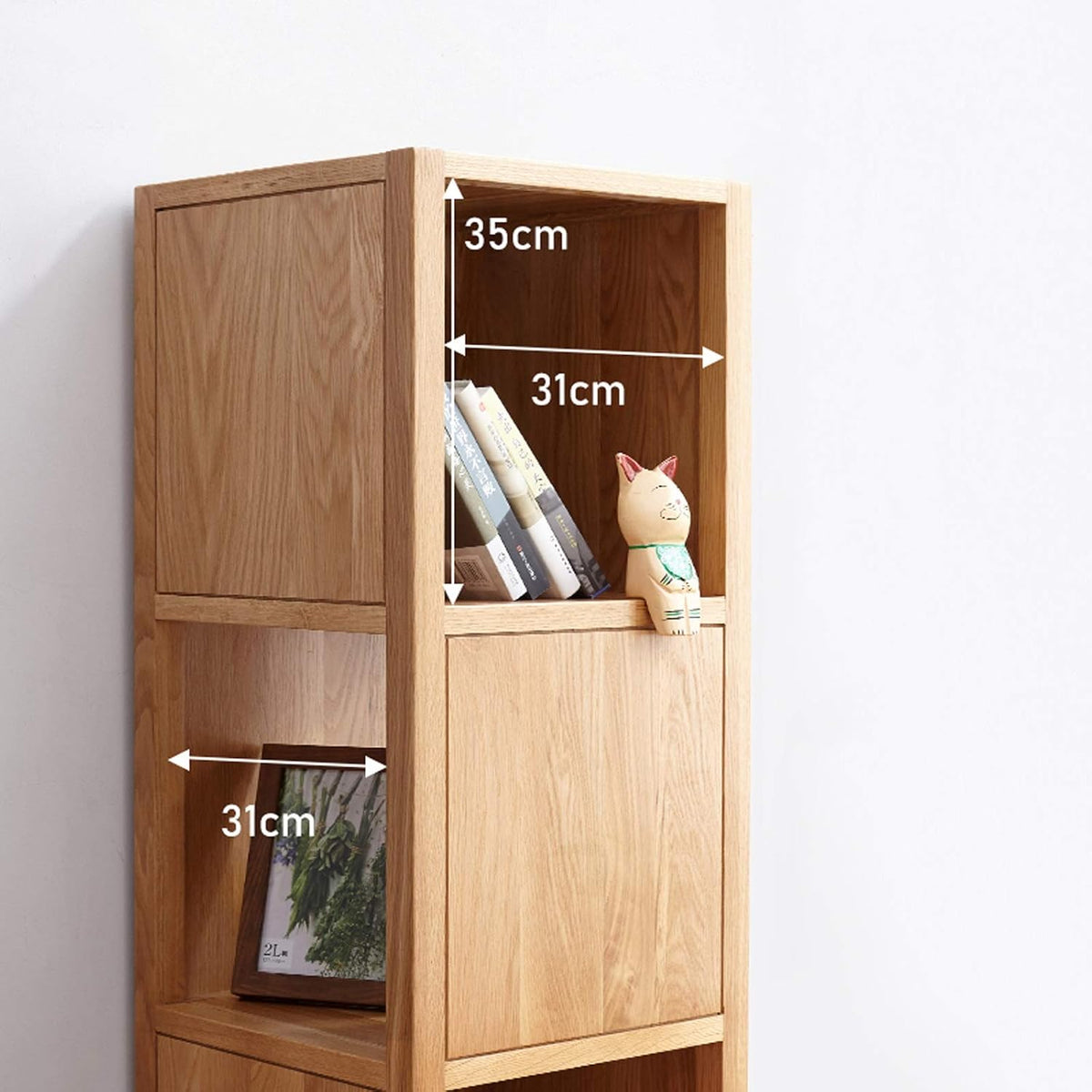 Simply Modern 3-Tier Book Shelf Wooden Open Shelf Corner Bookcase Furniture,L13.8×W 13.8'×39.8' H Bookcase/Bookshelves (Color : Walnut Color) (Natural Wood Color)