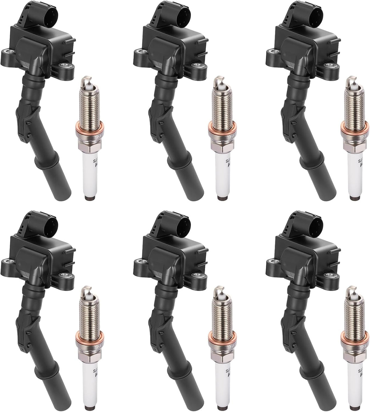 Ignition Coils UF741 & Spark Plugs 95875 Fit for Mercedes-Benz C300 C350 E300 E350 E400 2012-2014 3.5L V6 - Replaces 2769060501, 2769063700 (6PCS)