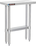 DuraSteel 30x12 Narrow Stainless Steel Table - NSF Small Food Prep Worktable - Counter Height Metal Side Station with Under Shelf - For Laundry Room, Kitchen, Outdoor Grill, Small Spaces