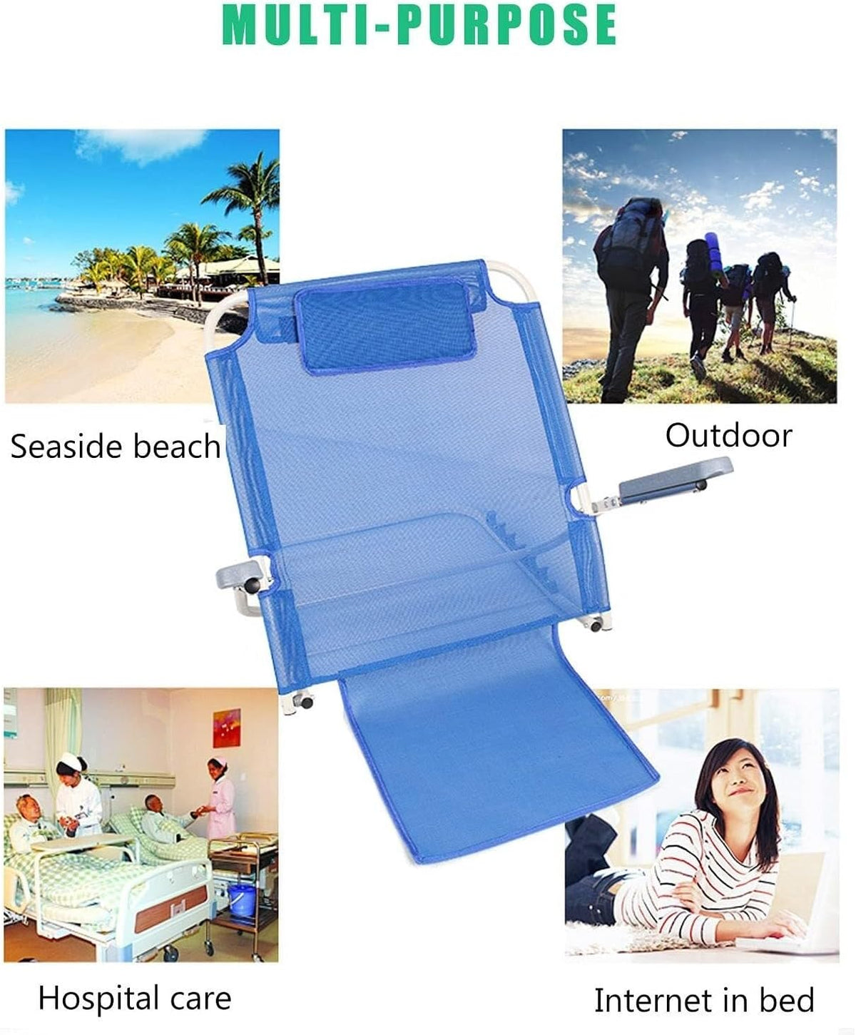 Back Rest Bed Support，Adjustable Padded Professional Disability Back Rest Bed Support 6 Position Adjustable Head And Lumbar Support Bed Backrest for Travel Read Eat Watch TV for Bay Window Reading Wat