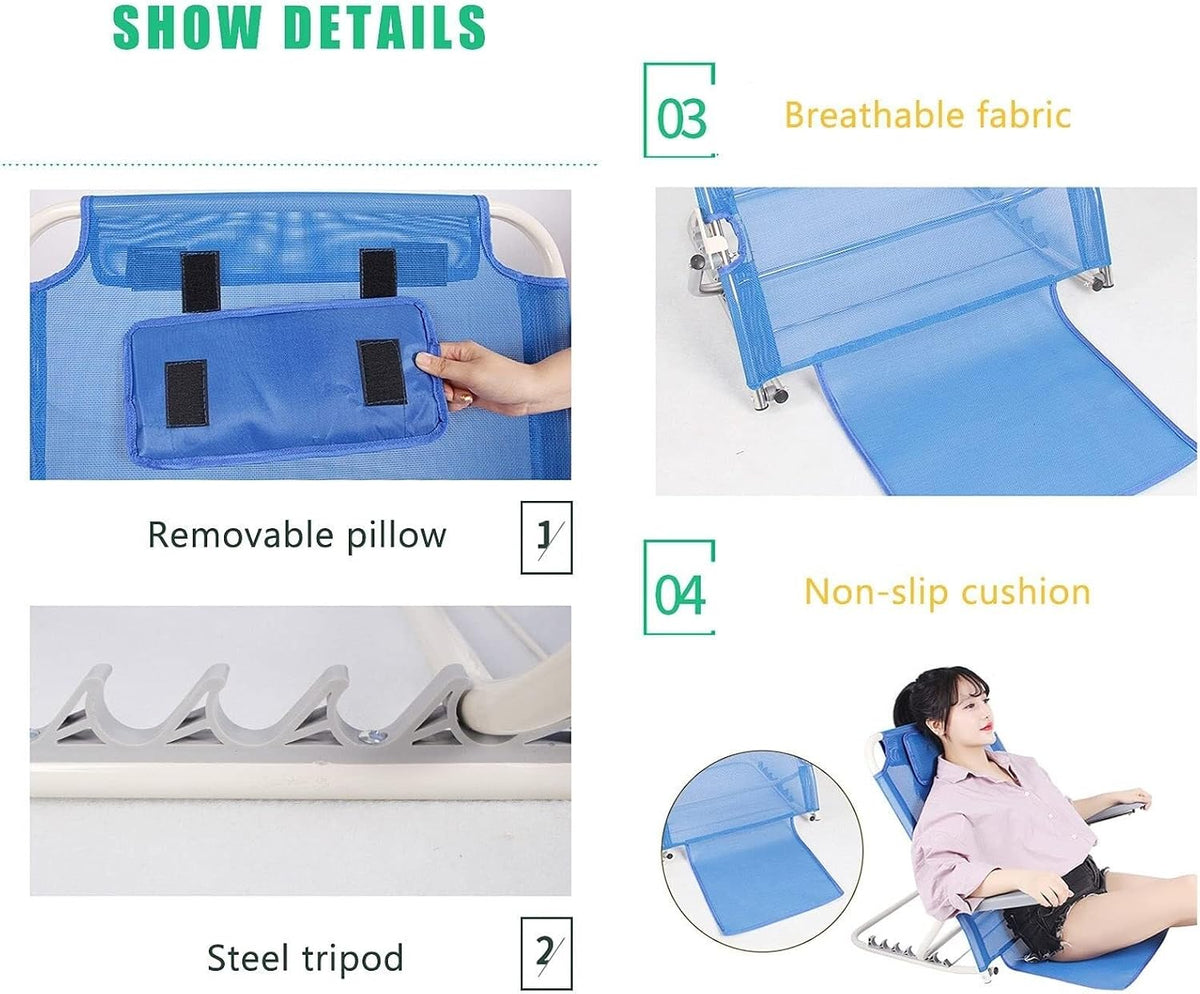 Back Rest Bed Support，Adjustable Padded Professional Disability Back Rest Bed Support 6 Position Adjustable Head And Lumbar Support Bed Backrest for Travel Read Eat Watch TV for Bay Window Reading Wat