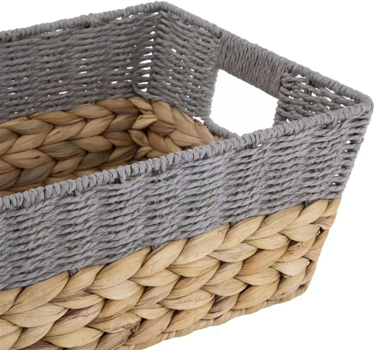Fruit Rack Square-shaped Rattan Fruit Baskets Woven Storage Bowls Key Holder Stackable for Shelf Kitchen Tabletop Natural Set of 4