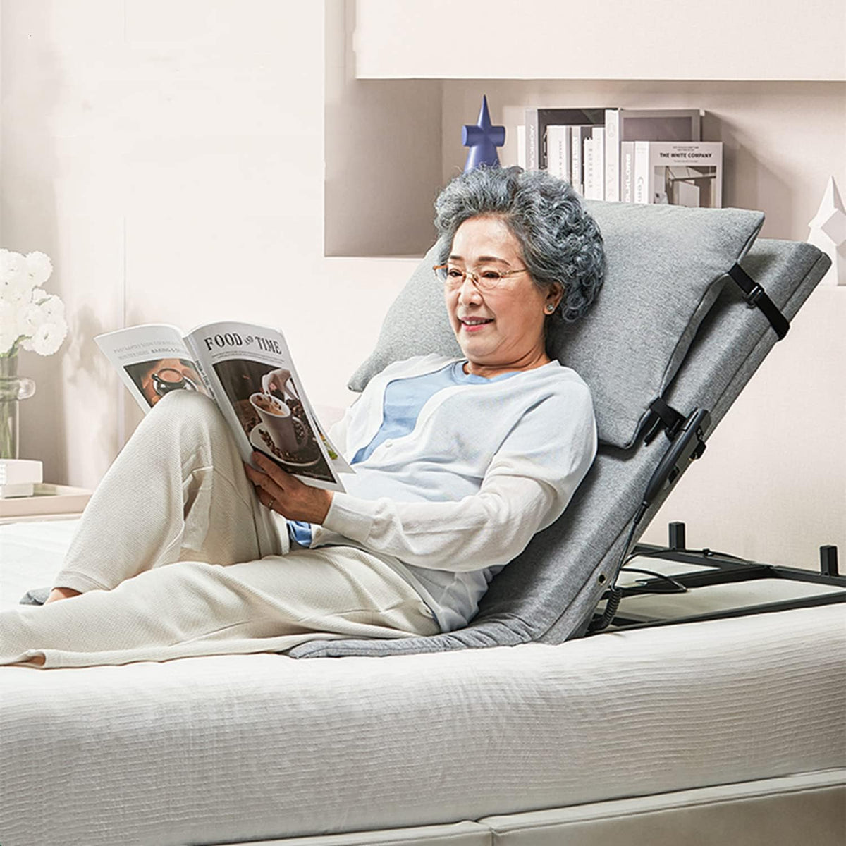Portable Electric Bed Backrest, Adjustable Medical Pillow Lifter, Adjustable Sit-up Back Rest Disability Backrest Bed Support Stand Assist Aid for Neck Head and Lumbar Support,Standard