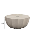 ø35.43'' Faux Stone Coffee Table for Living Room & Outdoor, Faux Concrete Cement Round Circle Drum Coffee Table, MGO Material for Waterproof, No Assembly, White