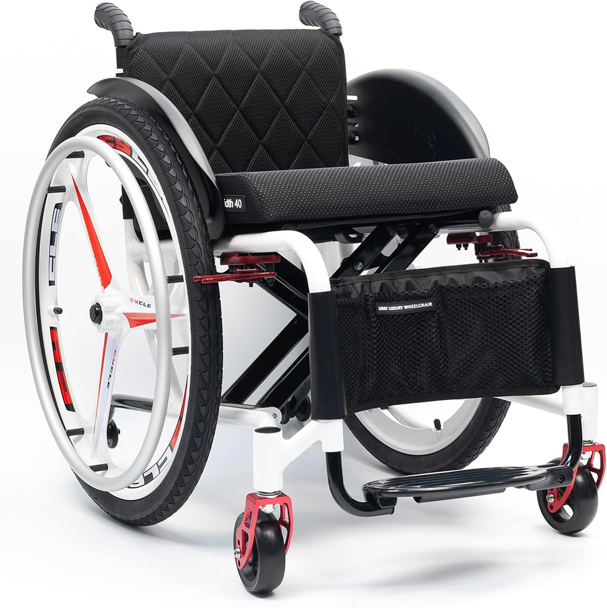Lightweight Sports Wheelchair,Aluminum Alloy Wheelchair, Transport Wheelchair,Self-propelled Manual Wheelchairs,with Handbrakes and Quick Release Rear Wheels(Soft Backrest,38cm/15in)