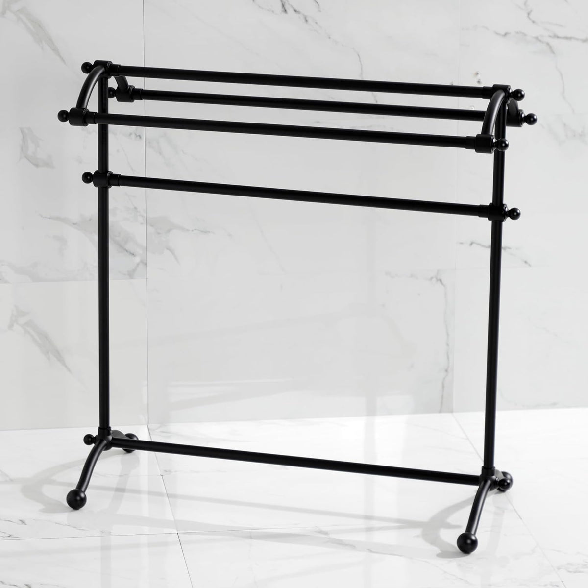 Kingston Brass CC2290 Vintage 30-Inch Freestanding Towel Rack, Matte Black