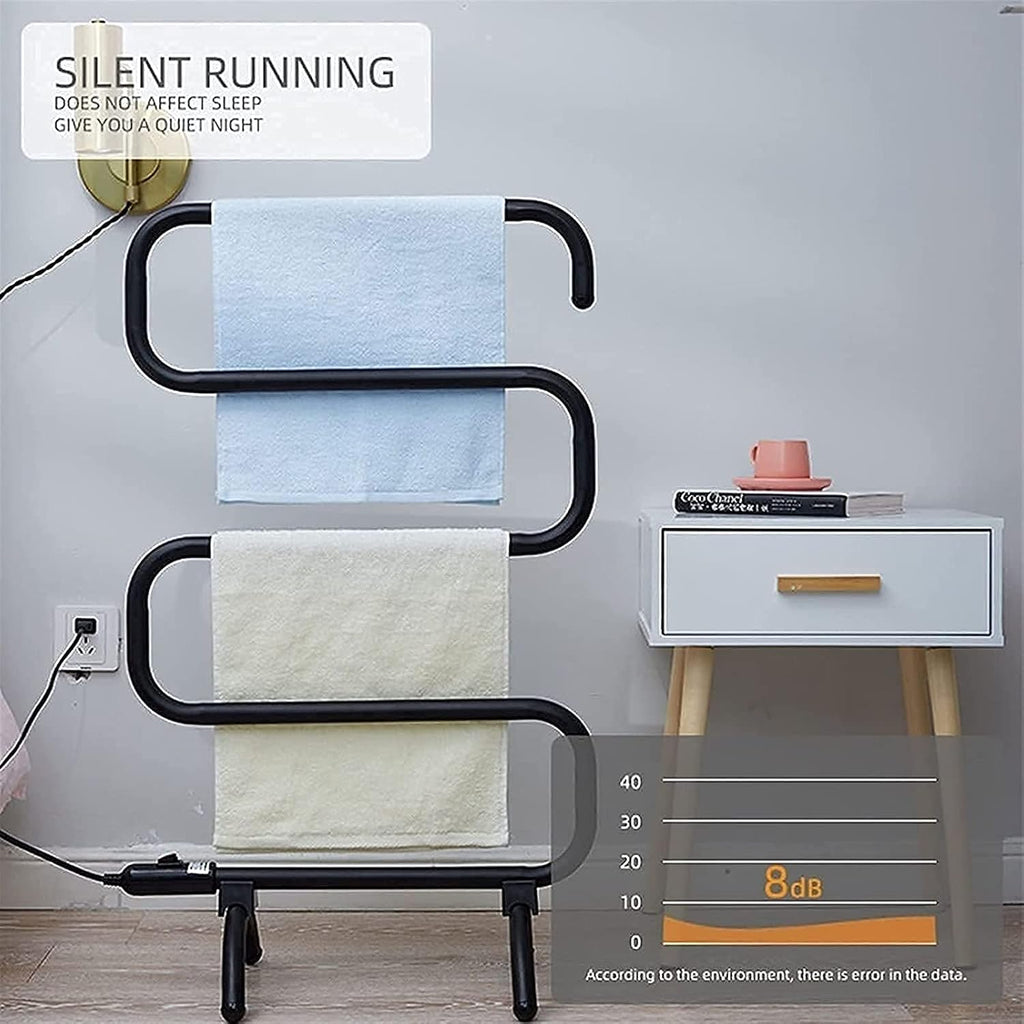 Towel Warmer Electric Towel Rack Heated 5-Bar Rail Bathroom Accessories Standing Wall Mount Bath Towel Drying Rack Towels Dryer Shelf