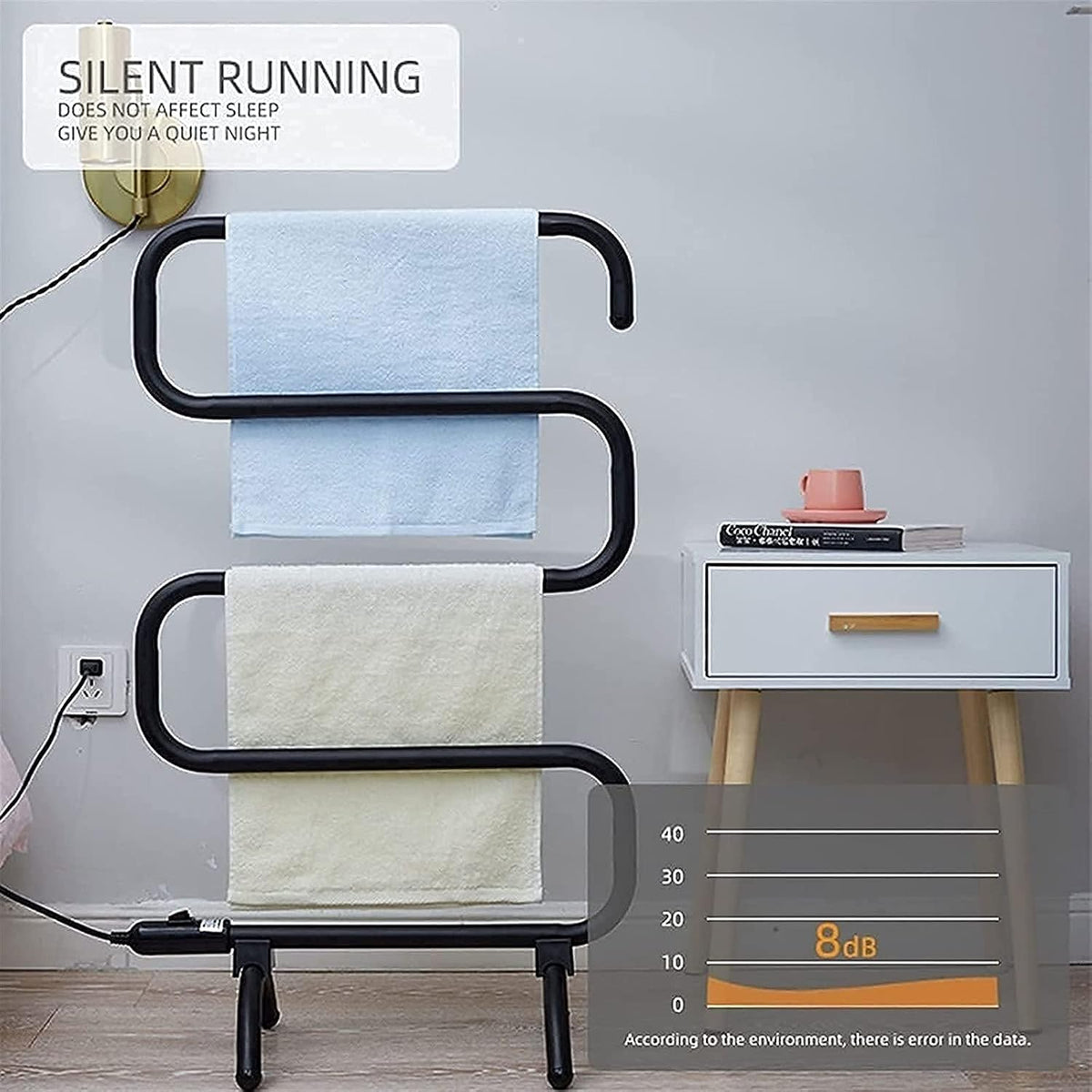 Towel Warmer Electric Towel Rack Heated 5-Bar Rail Bathroom Accessories Standing Wall Mount Bath Towel Drying Rack Towels Dryer Shelf