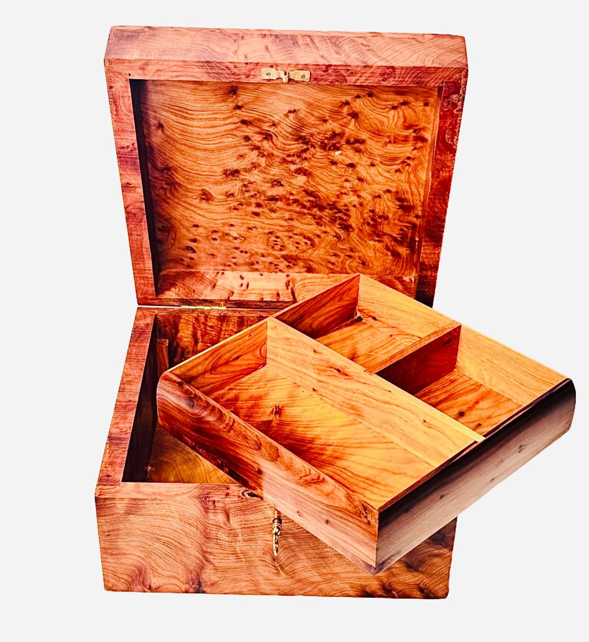 Hand Carved Wooden Multipurpose Keepsake Jewelry Decorative Art Box Storage Organizer (Large wood Box,Antique)