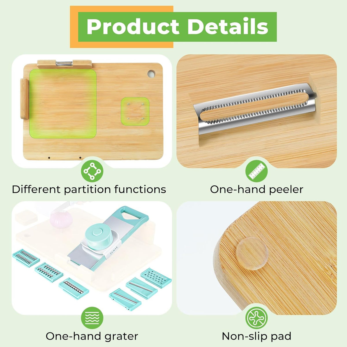 One-Handed Adaptive Cutting Board: One Handed Adaptive Equipment Cutting Board with Food Prep Tools for People with Disabilities