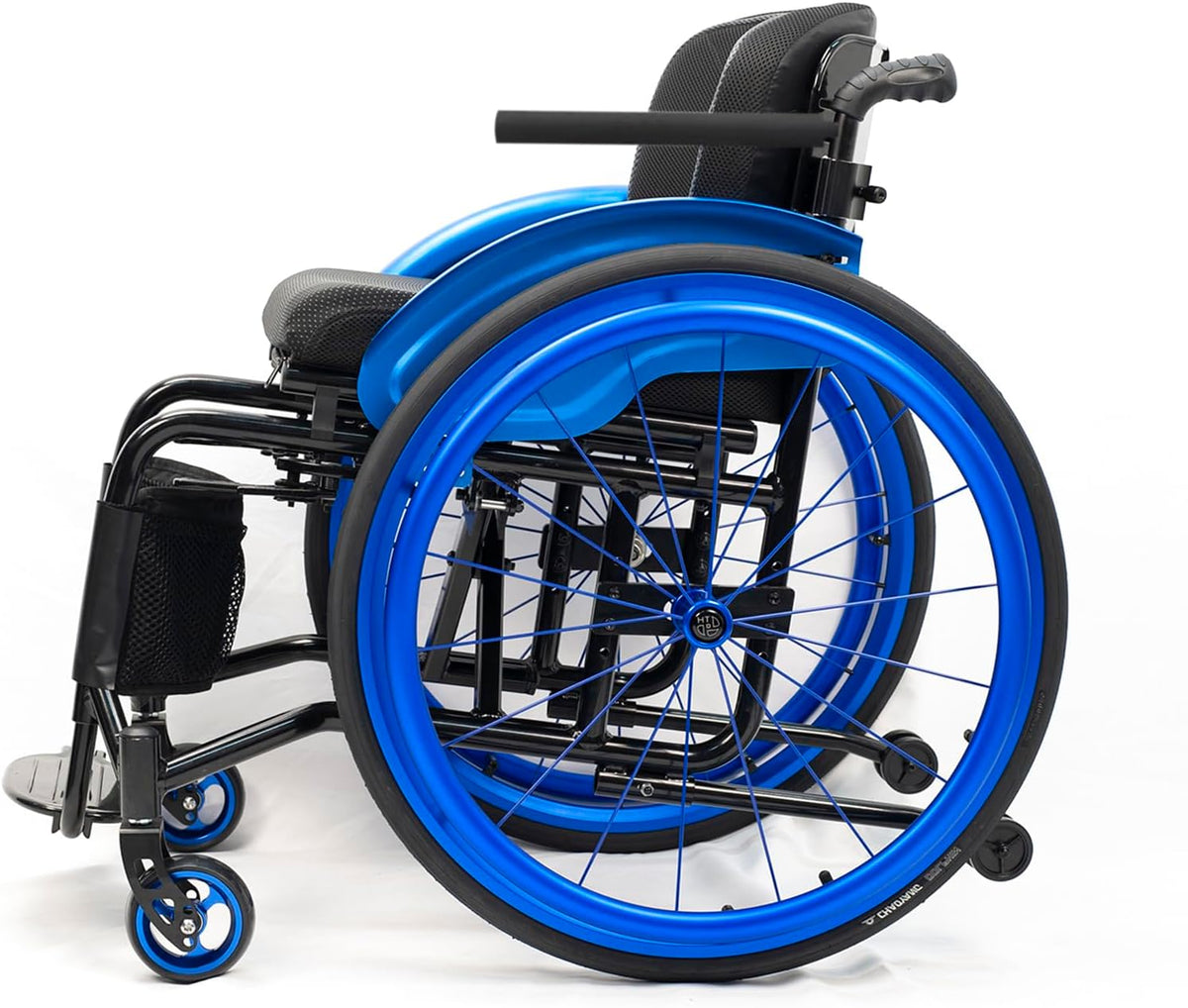 Aluminum Alloy Wheelchair,All-Terrain Lightweight Sports Wheelchair,self-propelled Manual Wheelchair,Anti-Tip Wheels,Handbrakes,Quick Release Rear Wheels(38cm/15in)