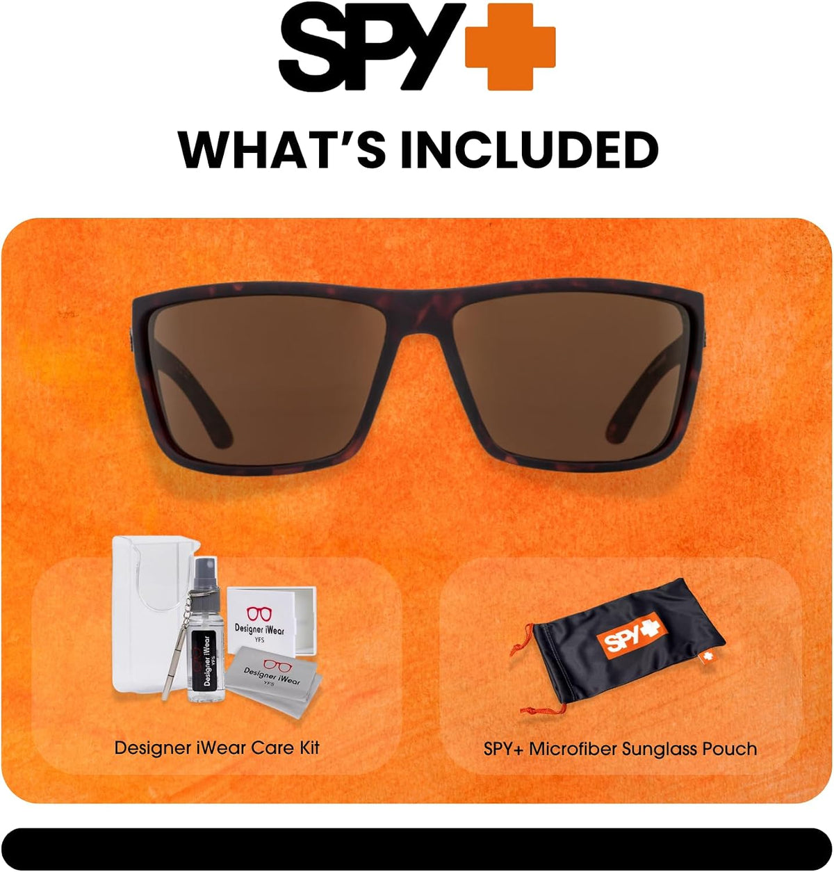 Spy Rocky 62MM Cylindrical Shield Sunglasses for Men +BUNDLE with ACCESSORY EYEWEAR KIT