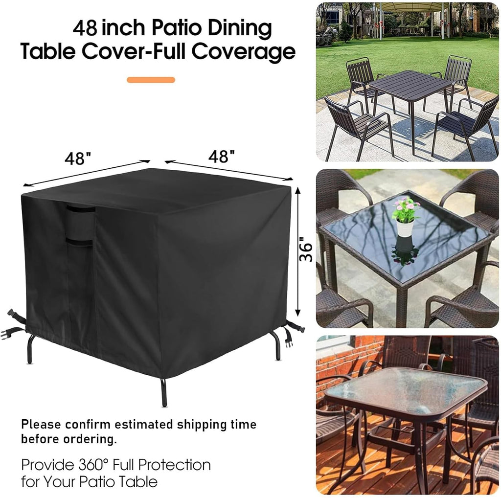 Outdoor Square Table Cover 96Inch,Waterproof Patio Square Furniture Covers,Heavy Duty Outside Squares Furniture Cover - 96 x 96 x 34 Inch