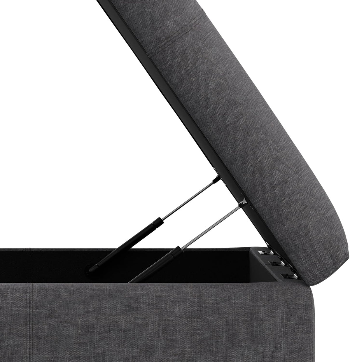 SIMPLIHOME Gabbie 36' WD Contemporary Square Coffee Table Storage Ottoman in Slate Gray