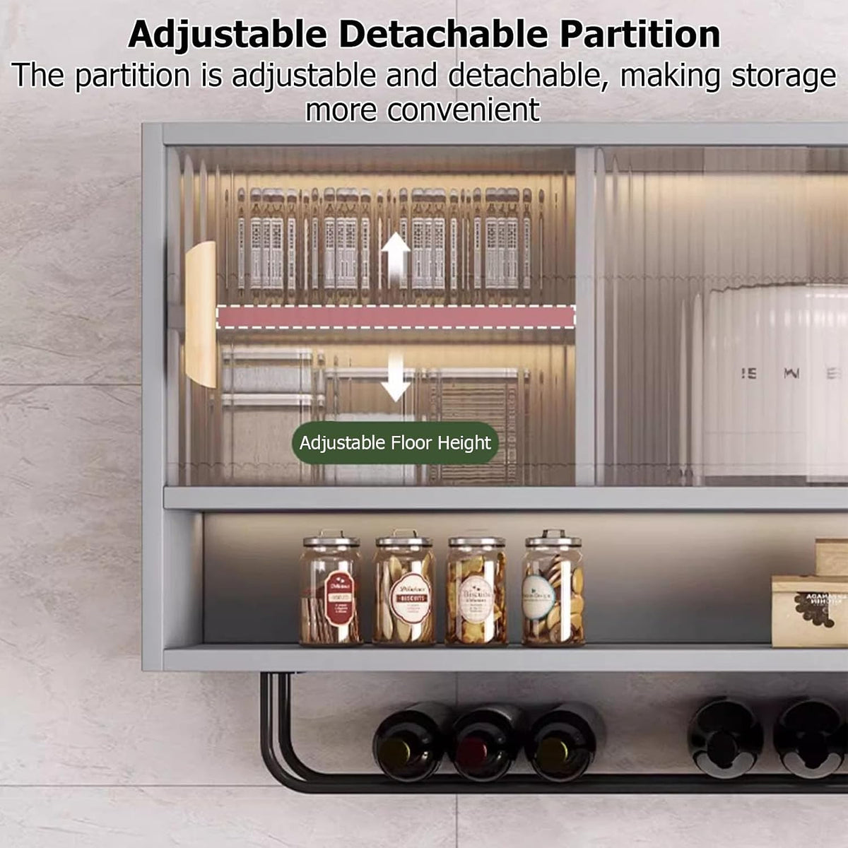 Large Kitchen Wall Cabinet,Wooden Wall Mounted Storage Cabinet with 2 Sliding Glass Door and Towel Bar,Modern Medicine Cabinet for Bathroom Laundry Room Kitchen(39.37 * 9.06 * 19.69in, B)