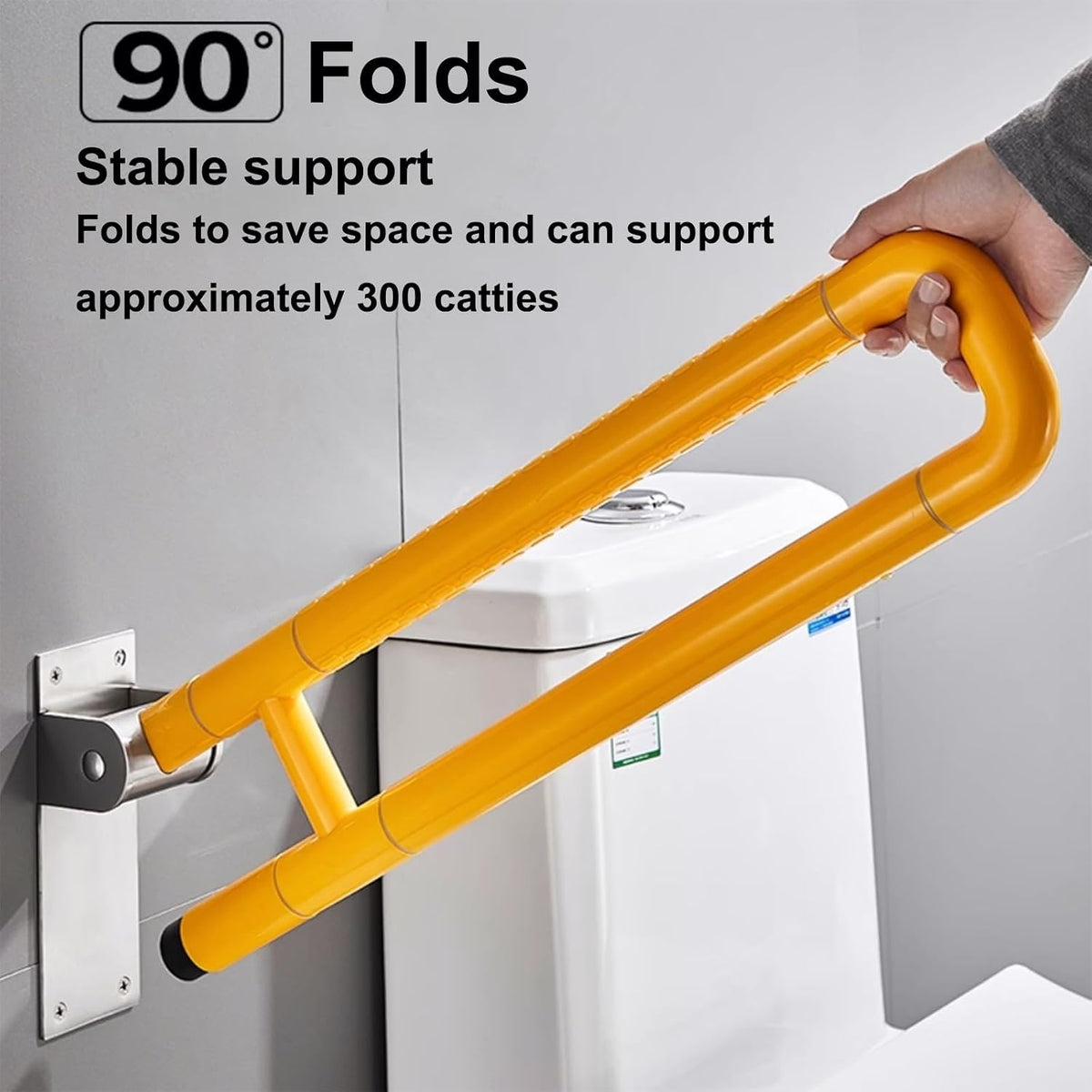 Foldable Toilet Grab Bar, Bathroom Safety Handrails, Grab Bars for Showers, Disability Aid Grab Bar Handle, Durable Grip Rails(60cm)