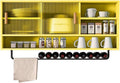 Modern Wall Mounted Storage Cabinet,Wooden Large Kitchen Wall Cabinet with 2 Glass Door and Towel Bar,Large Capacity Medicine Cabinet for Kitchen Living Room Laundry Room Cabinets