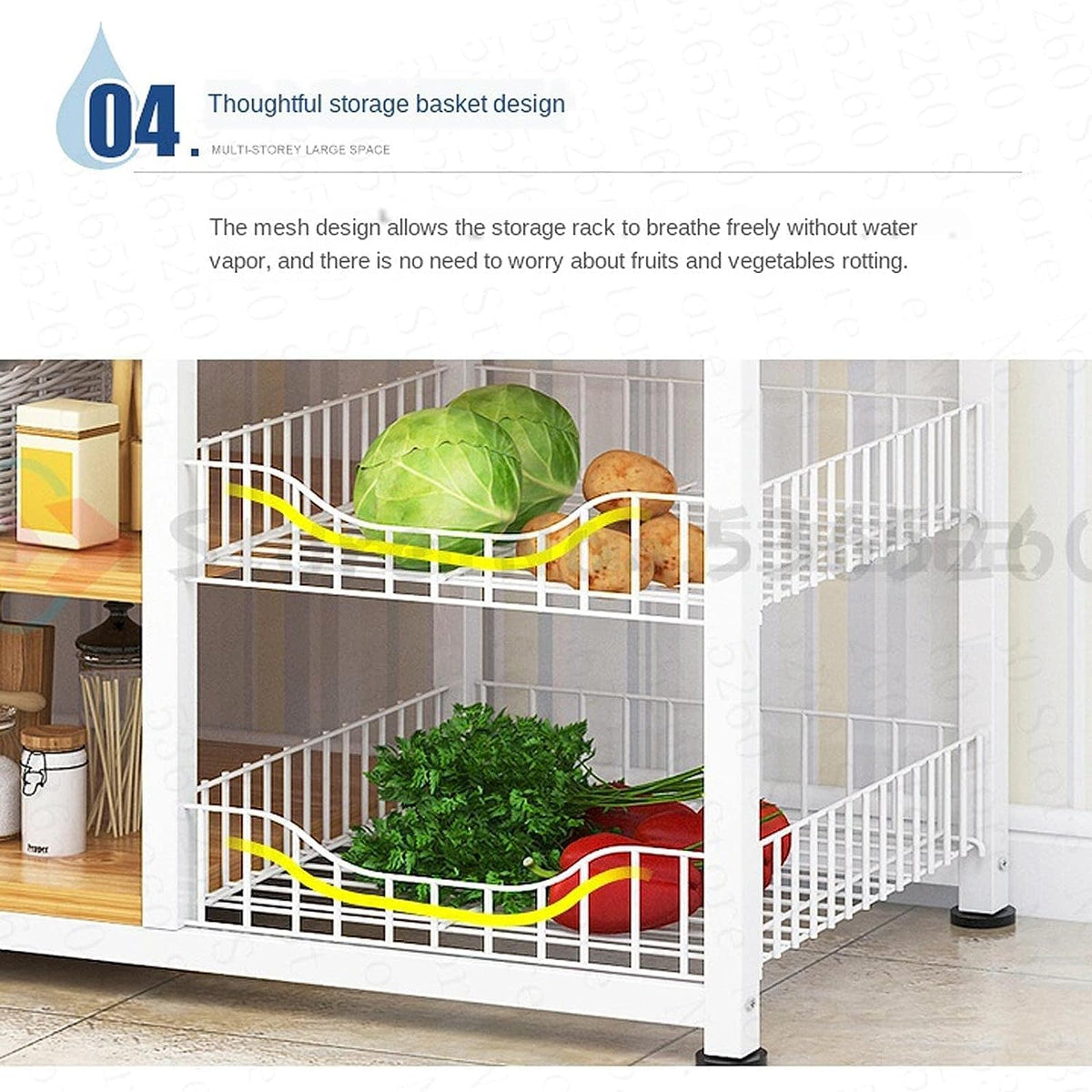 Microwave Stand 4 Tier Microwave Oven Rack Kitchen Shelf Landing Stand Houme Condiment Multipurpose Shelves Storage